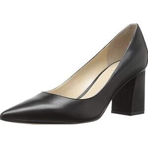 Marc Fisher LTD Zala Black Leather Pointed Toe Pumps Size: 6.5
